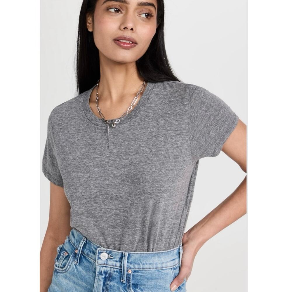 MOTHER Denim The Lil Goodie Goodie T-Shirt in Grey SZ XS
